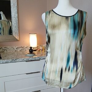 100% Silk Elie Tahari Blouse Sleeveless Top Size S
